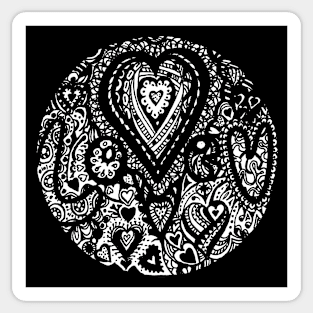 Valentine Circle of Hearts Black Surround Aussie Tangle - see Description Notes re Colours Sticker